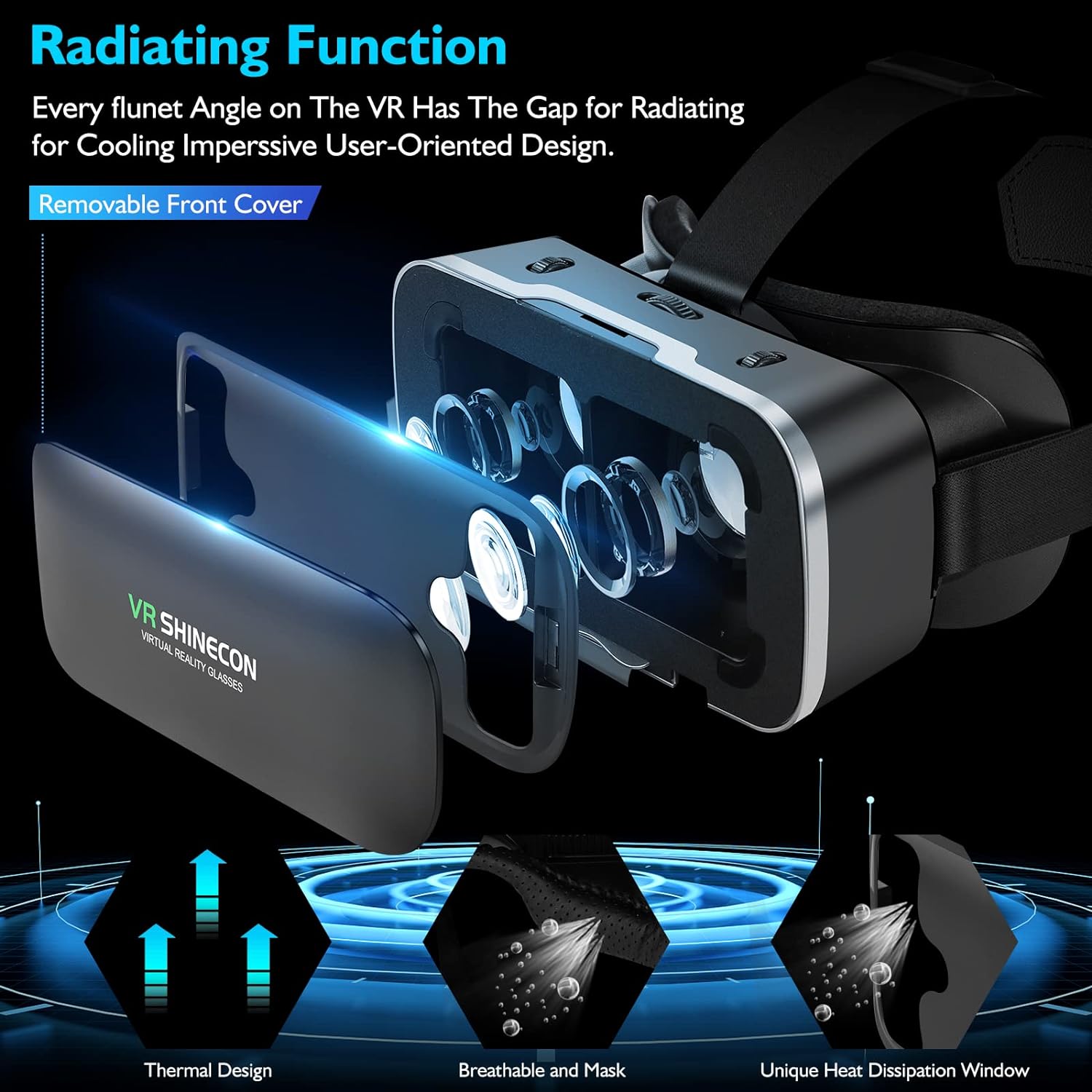 VR Headset – 3D Glasses with High-Resolution Lenses & Adjustable Goggles